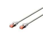DIGITUS CHICOTE CAT6 S/FTP LSZH PREMIUM 0.25MT CINZA