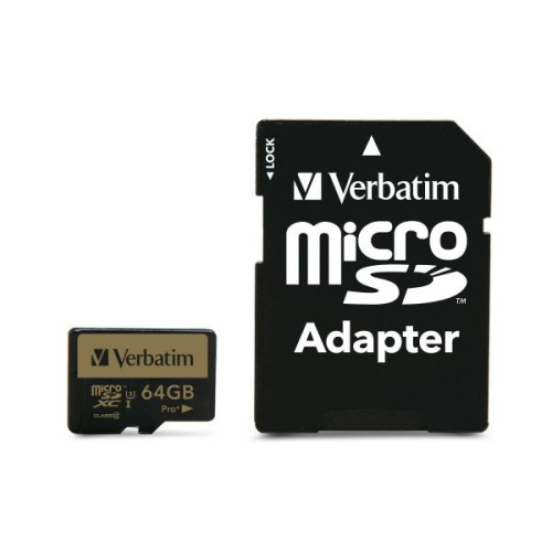 Verbatim 64GB Micro SDXC Pro+ Class 10 UHS-I + Adaptador SD - 44034