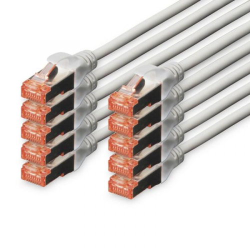 DIGITUS CHICOTE CAT 6 S-FTP LSZH 0.25MT PACK 10 CINZA