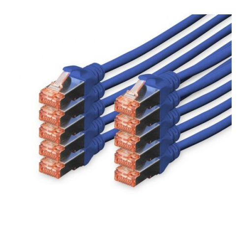 DIGITUS CHICOTE CAT 6 S-FTP LSZH 0.25MT PACK 10 AZUL