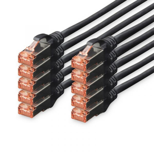 DIGITUS CHICOTE CAT 6 S-FTP LSZH 0.25MT PACK 10 PRETO