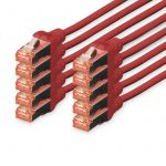 DIGITUS CHICOTE CAT 6 S-FTP LSZH 0.25MT PACK 10 VERMELHO