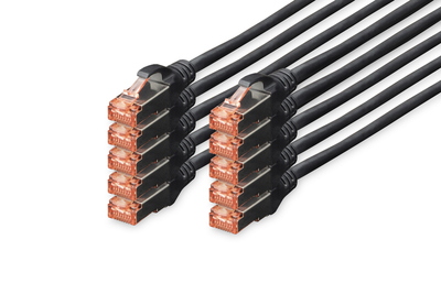 DIGITUS CHICOTE CAT 6 S-FTP LSZH 3MT PACK 10 PRETO