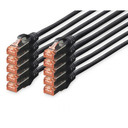 DIGITUS CHICOTE CAT 6 S-FTP LSZH 0.5MT PACK 10 PRETO
