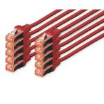 DIGITUS CHICOTE CAT 6 S-FTP LSZH 0.5MT PACK 10 VERMELHO