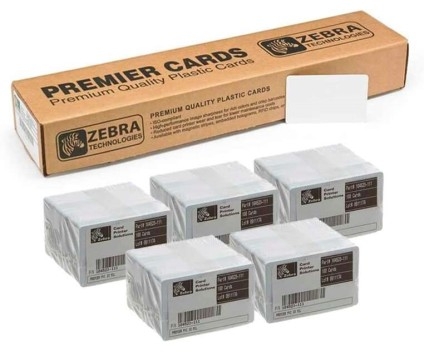 Cartões em PVC branco Original Zebra - CR80 86x54mm - 104523-111