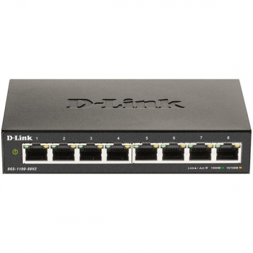 8-Port Gigabit Smart Managed Switch, Fanless, 802.1Q VLAN, 802.1p QoS, Bandwidth control, 802.3, 802.3u, 802.3x, Rackmount Installation kit, Cable diagnostics