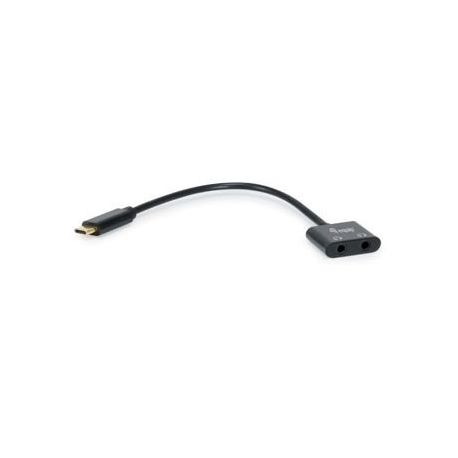 USB-C to Dual 3.5mm Audio DAC Adapter - Black