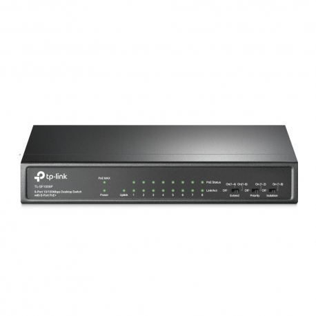 Switch de mesa TP-Link 9 portas PoE  8 portas - TL-SF1009P
