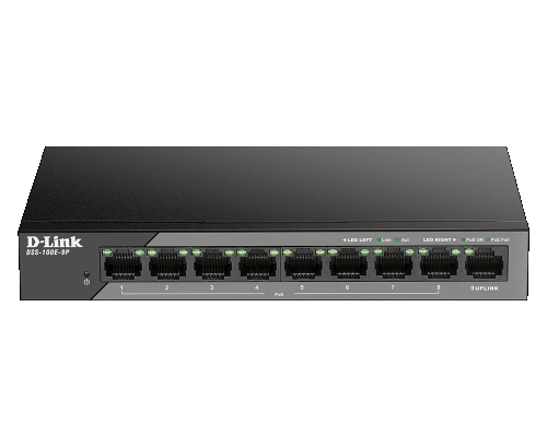 D-LINK SWITCH 9-PORT 10/100 UNMANAGED LONG RANGE POE SURVEILLANCE
