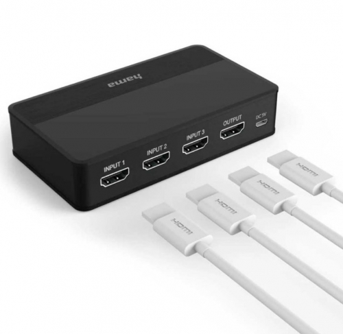Switcher vídeo HAMA HDMI 4K 3x1 com comando 00121770
