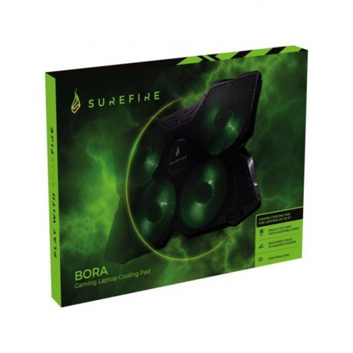 SUREFIRE GAMING BASE P/ PORTATIL ATÉ 17" BORA GREEN LEDS 4xFANS