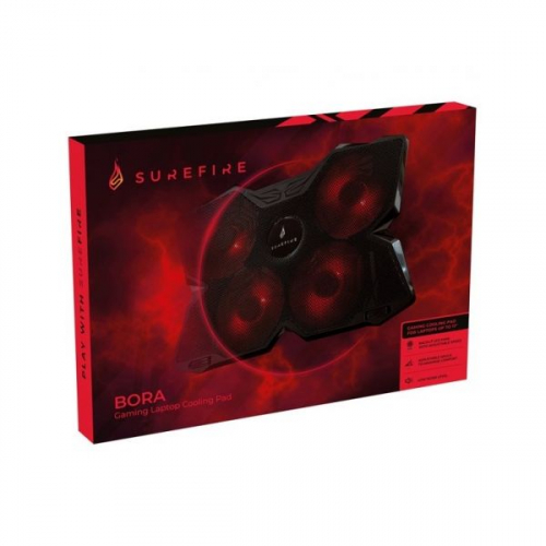 SUREFIRE GAMING BASE P/ PORTATIL ATÉ 17" BORA RED LEDS 4xFANS