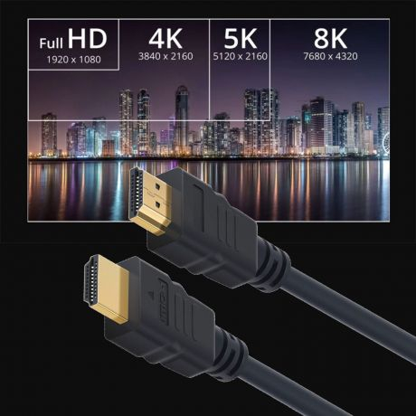 Cabo EWENT EC1321 HDMI Ultra High 2.1 com ethernet, preto 1.8 metros 8K@60Hz, HDR