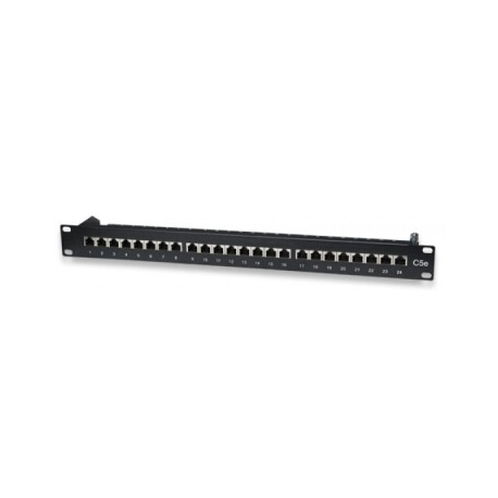 WP RACK 19" Patch Panel Cat.5e STP 24 RJ45 ports 1U, Black