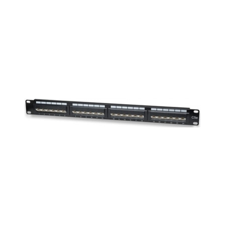 WP RACK 19" Patch Panel Cat.5e UTP 24 RJ45 ports 1U with cable management, Black