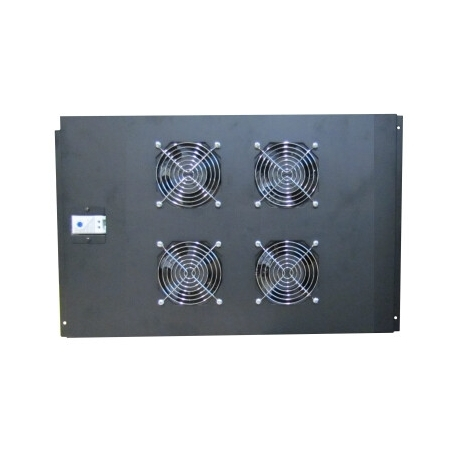 WP RACK Fan Tray For RNA (800 Depth) Racks With 4 Fans And Thermostat, Black Ral 9005