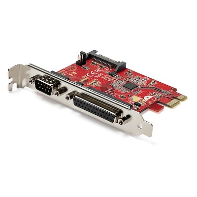 Placa PCIe com porta serial e paralela - Placa adaptadora combinada PCI Express com 1 porta paralela DB25 e 1 porta serial RS232 - Placa de expansão/controladora - Placa de impressora PCIe - TAA