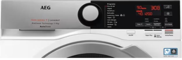 Máquina de Lavar Roupa AEG Série 7000 L7FEE942Q – 9 kg, 1400 rpm, Classe A, AutoDose, ProSteam, ProSense, Wi-Fi