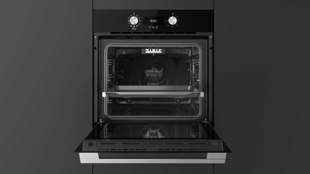 Forno elétrico de encastre Teka HLB 8416 AirFry, 60 cm, 70 L, multifunções, HydroClean PRO, 9 funções, Touch Control, A+ – Preto