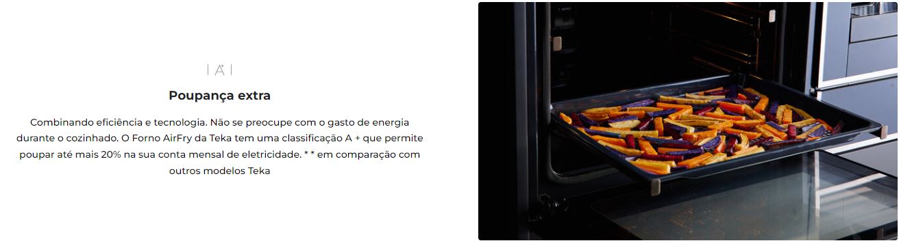 Forno elétrico de encastre Teka HLB 8416 AirFry, 60 cm, 70 L, multifunções, HydroClean PRO, 9 funções, Touch Control, A+ – Preto