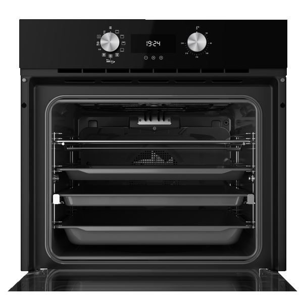 Forno elétrico de encastre Teka HLB 8416 AirFry, 60 cm, 70 L, multifunções, HydroClean PRO, 9 funções, Touch Control, A+ – Preto
