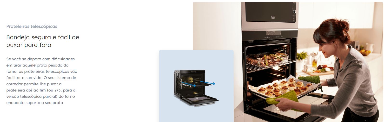 Forno Encastre Beko BBIM13300XD 60cm Hidrolítico 72L ClasseD