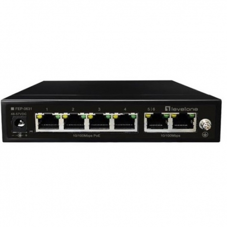 LEVELONE SWITC 6-PORT FAST ETHERNET 4-PORT POE 802.3AF/AT