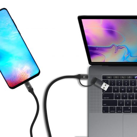  Cabo EWENT EW9918  de carregamento 60W USB-C 2 em 1