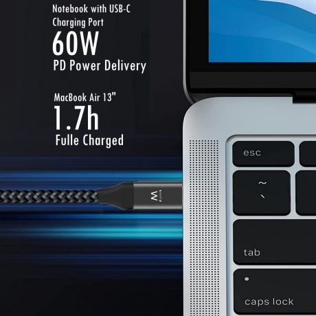  Cabo EWENT EW9918  de carregamento 60W USB-C 2 em 1