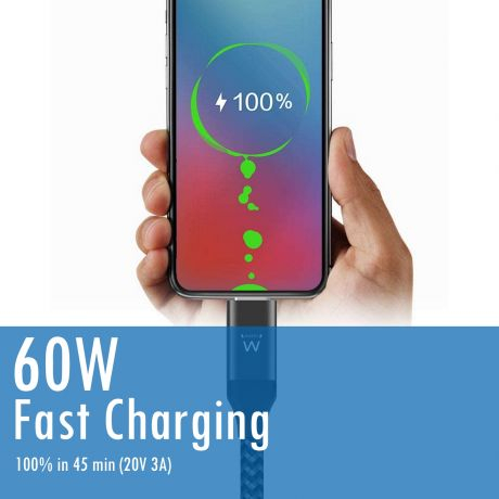  Cabo EWENT EW9918  de carregamento 60W USB-C 2 em 1