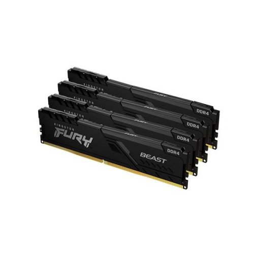 KINGSTON MEM 128GB 3200MHz DDR4 CL16 DIMM (Kit of 4) FURY BEAST BLACK