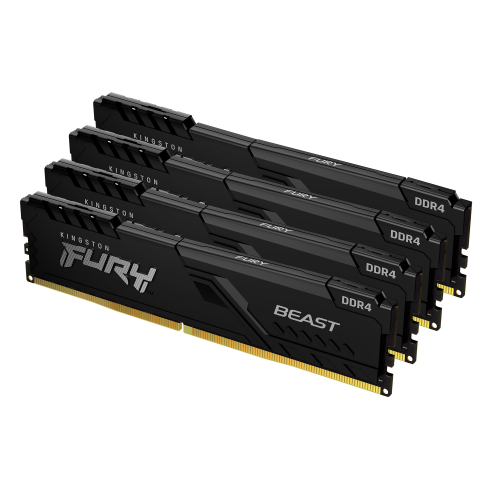 Memoria RAM Kingston FURY Beast Black 64GB 4x16GB DDR4 1.35V 3600MHz CL18 KF436C18BBK4/64