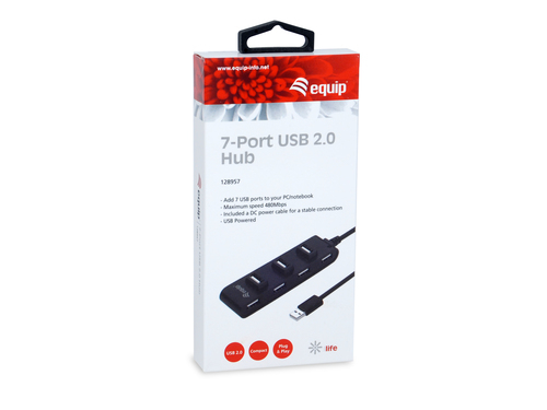 EQUIP 128957 HUB DE INTERFACE USB 2.0 480 MBIT/S PRETO