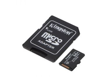 KINGSTON SD 64GB MICRO SDXC INDUSTRIAL C10 A1 PSLC C/ADAPTER