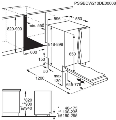 Maquina Lavar Louça Encastre Zanussi ZDLI 1510 13 Conjuntos 60Cm Classe F
