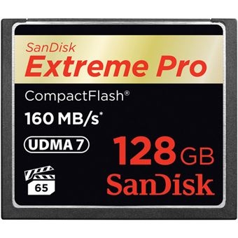 Cartão de Memória SanDisk 128GB Extreme Pro CF 160MB/s