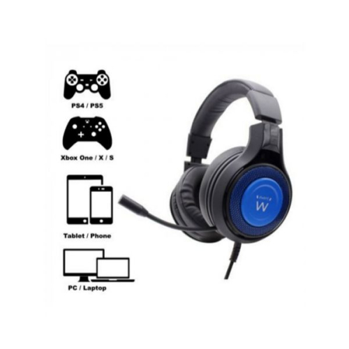 Headset Gaming  com Microfone para PC e Consola, 1xjack 3.5mm + Cable Adapter 2x3.5mm