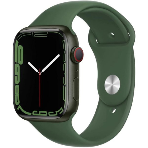 Apple Watch Series 7 GPS, 45mm Green Aluminium Case with Clover Sport Band - Regular