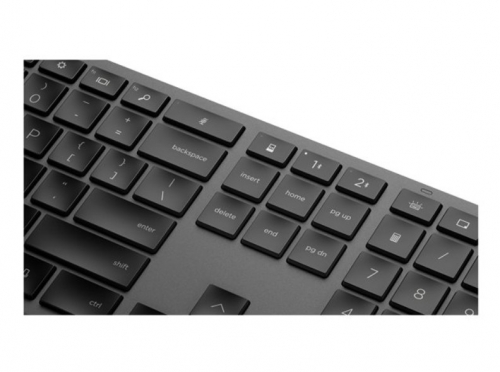 Teclado Sem Fios HP 975 Dual-Mode USB e Bluetooth PT – Recarregável, Retroiluminado e Multidispositivo - 3Z726AA