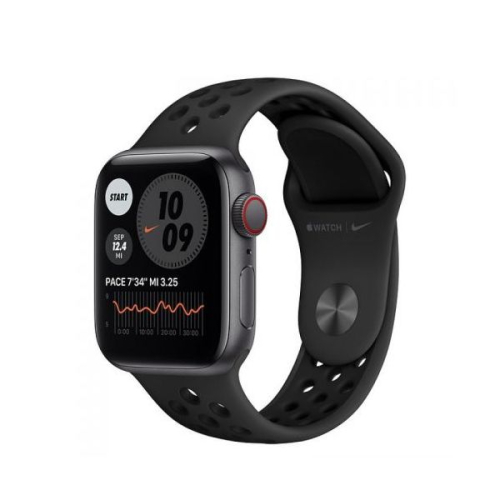 Apple Watch Nike SE GPS, 40mm Space Grey Aluminium Case, Anthracite/Black Nike Sport Band - Regular