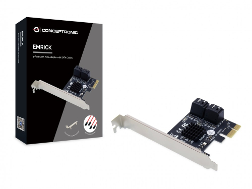 CONCEPTRONIC ADAPTADOR EMRICK 4 PORTAS SATA PCIE