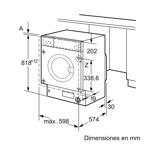 Maquina Lavar Roupa Encastre Bosch WIW28302ES 8Kg 1400RPM Classe C