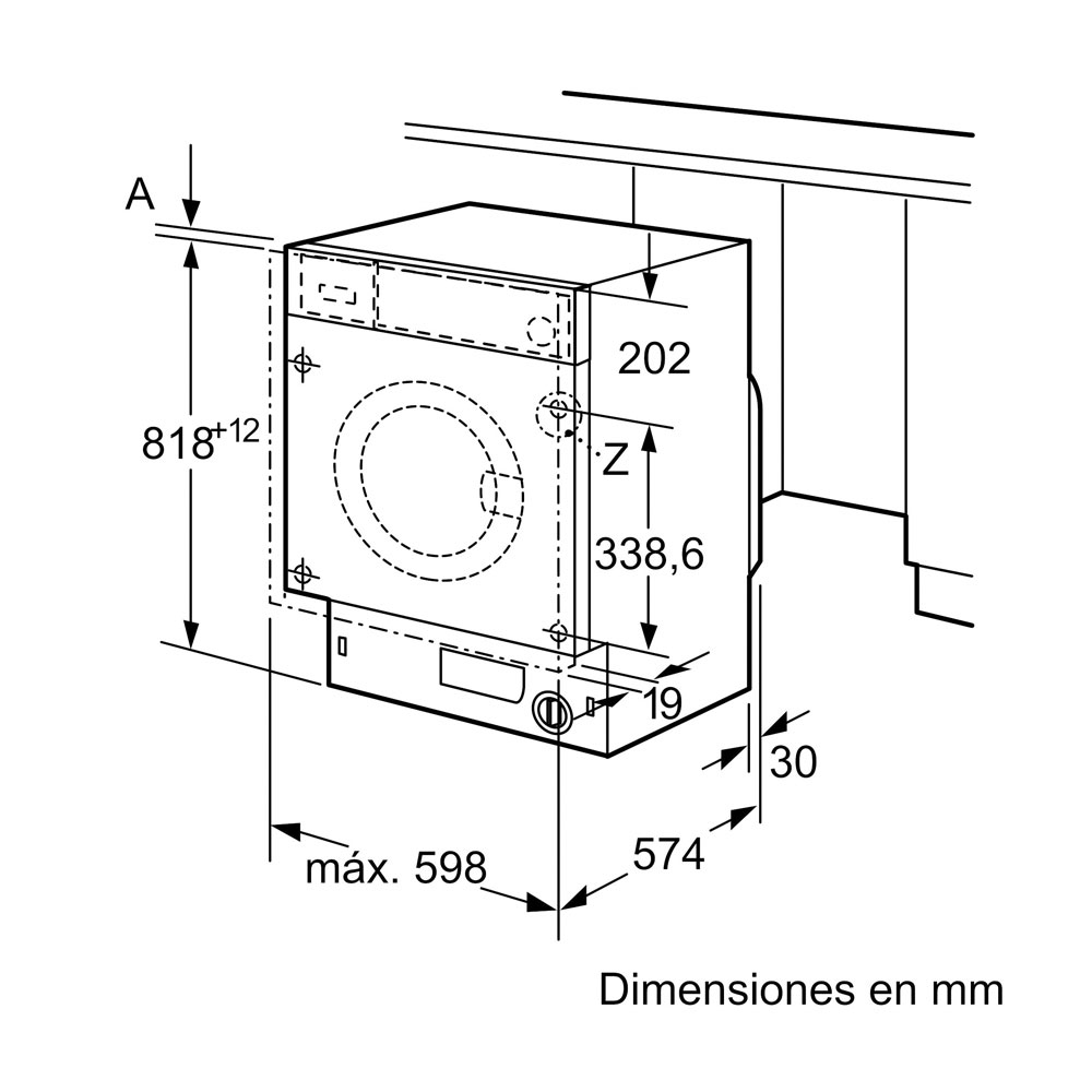 Maquina Lavar Roupa Encastre Balay 3TI983B 8Kg 1200RPM