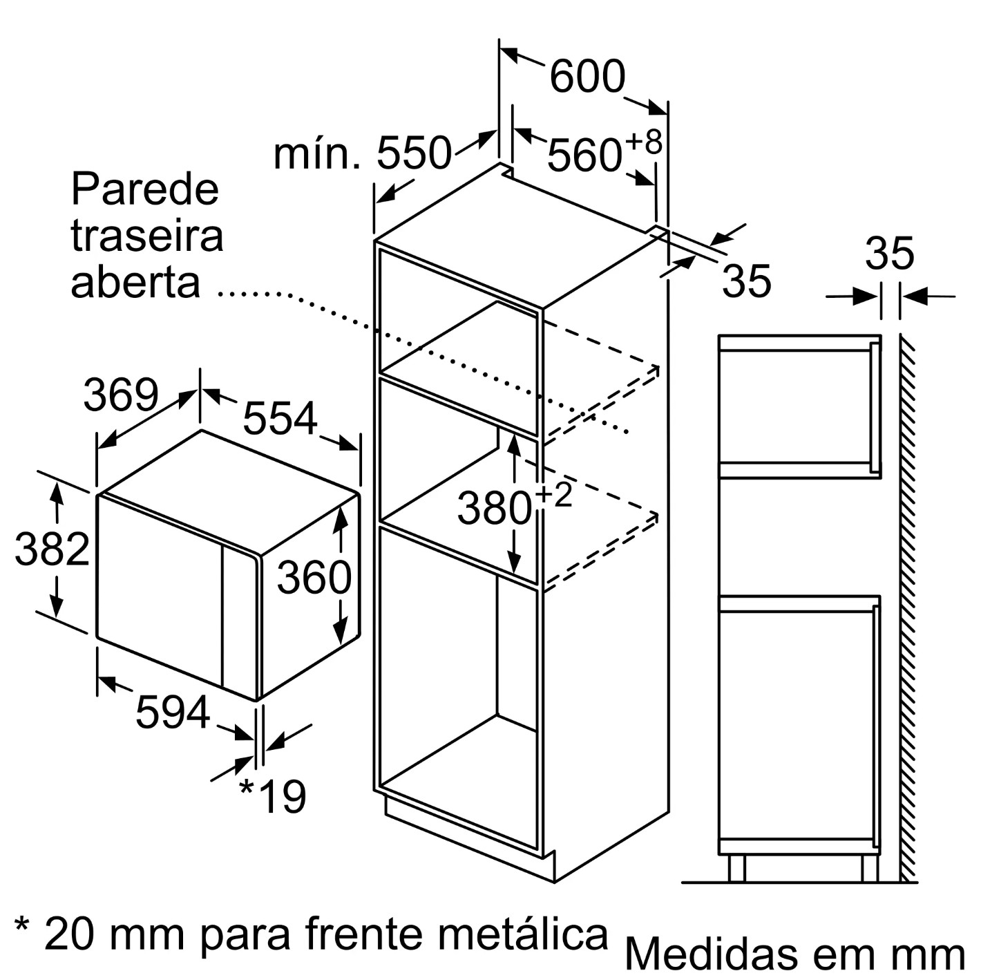 Micro-ondas Encastre Balay 3CG5175N2 25 L 900 W com Grill 1200 W, Aqualisis e Controlo Deslizante – Preto