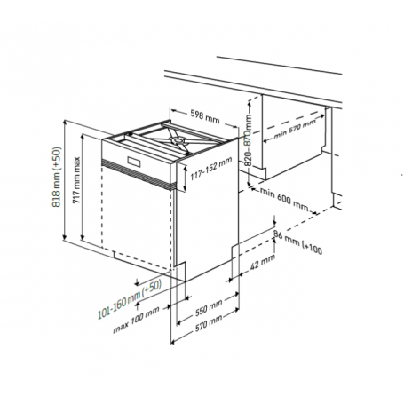 Maquina Lavar Loiça Encastre Painel Frontal a Vista BEKO DSN15420X 14 Conjuntos 60cm Classe E