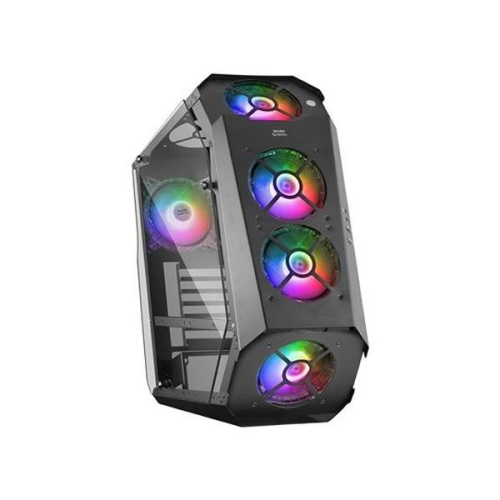 MARSGAMING MC51 PREMIUM ATX CASE, 5X 12CM ARGB, REMOTE RF, GLASS, BLACK