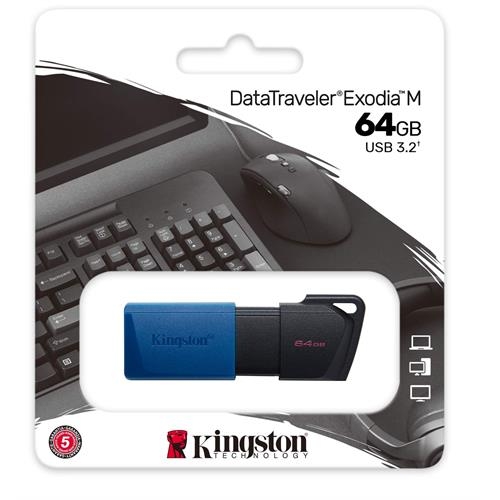 64GB USB3.2 GEN 1 DataTraveler Exodia M (Black + Blue)