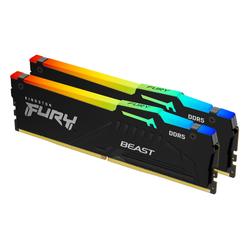 Memoria RAM KINGSTON FURY Beast RGB 32GB 2x16GB DDR5 1.25V 5200MT/s CL40 KF552C40BBAK2-32