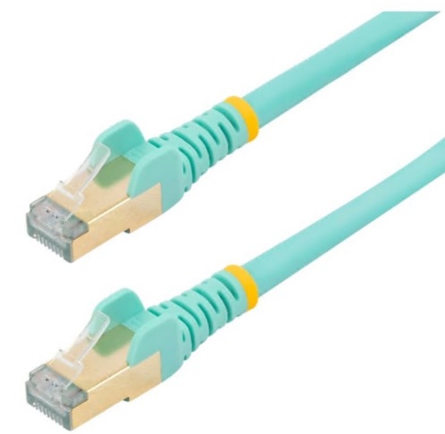 Cabo Rede StarTech patch RJ-45 (M) para RJ-45 (M) 7.5 m PTB CAT 6a moldado, sem nós verde aqua, 6ASPAT750CMAQ